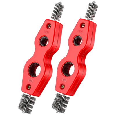 2Pcs Copper Pipe Cleaner, 4 In 1 Red Copper Pipe Deburring Tool for PVC PPR Brass Aluminum Pipes, Hand Tools
