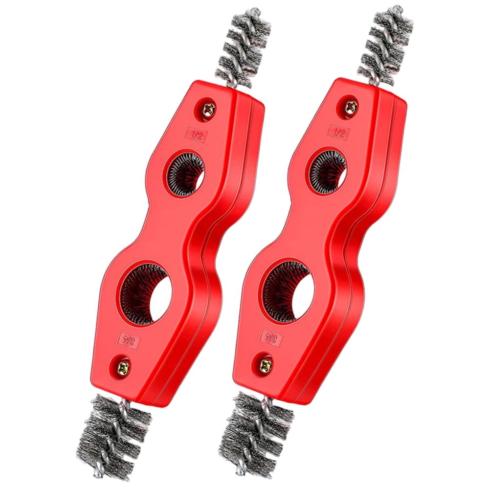 2Pcs Copper Pipe Cleaner, 4 In 1 Red Copper Pipe Deburring Tool for PVC PPR Brass Aluminum Pipes, Hand Tools