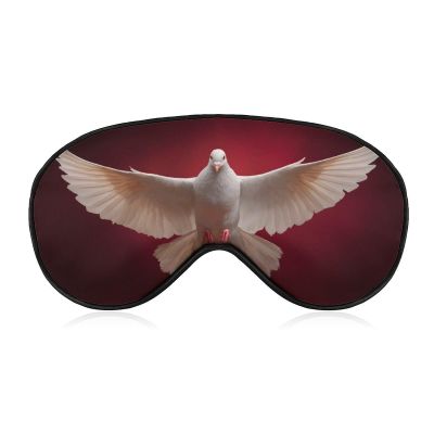Sleep Eye Mask White Dove Open Wings Flying in The Air Sleep Mask Adjustable Strap Blindfold Eye Cover for Travel Yoga Nap Shift Work