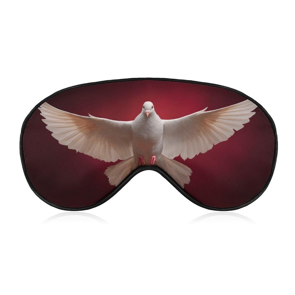Sleep Eye Mask White Dove Open Wings Flying in The Air Sleep Mask Adjustable Strap Blindfold Eye Cover for Travel Yoga Nap Shift Work