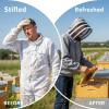 YHomU Gray Beekeeping Veil Jacket, Half-Body, Hooded, Breathable Polyester Beekeeper Suit with Pockets view 2