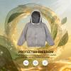 YHomU Gray Beekeeping Veil Jacket, Half-Body, Hooded, Breathable Polyester Beekeeper Suit with Pockets view 4