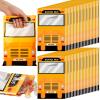 Kosiz 200 Pcs School Bus Goodie Bag Plastic School Bus Gift Snacks Candy Treat Bag with Handles for Birthday Baby Shower Party Favors Supplies view 1