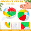 Shinylin 12 Pcs Beach Ball Party Favors Bags Pool Party Gift Bags Beach Ball Makeup Bag with Handle Summer Pool Themed PVC Clear Goodie Treat Bag for Vacation Hawaiian Tropical Luau Theme Decoration view 3
