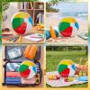 Shinylin 12 Pcs Beach Ball Party Favors Bags Pool Party Gift Bags Beach Ball Makeup Bag with Handle Summer Pool Themed PVC Clear Goodie Treat Bag for Vacation Hawaiian Tropical Luau Theme Decoration view 4
