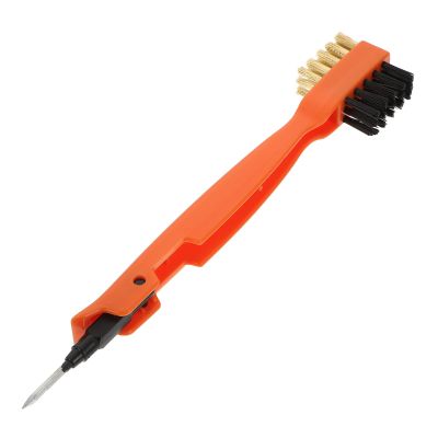 PRETYZOOM Cooktop Cleaning Brush Multipurpose Kitchen Scrubber with Copper Bristles Orange Handle for Stove and Sink Degreasing