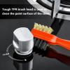 PRETYZOOM Cooktop Cleaning Brush Multipurpose Kitchen Scrubber with Copper Bristles Orange Handle for Stove and Sink Degreasing view 4