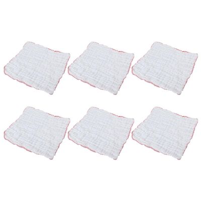 Cabilock 6pcs White Cotton Kitchen Dish Cloths 12-Layer Thick Muslin Wiping Towels Absorbent, Lint-Free, Oil-Resistant Multipurpose Washcloths for Home and Care
