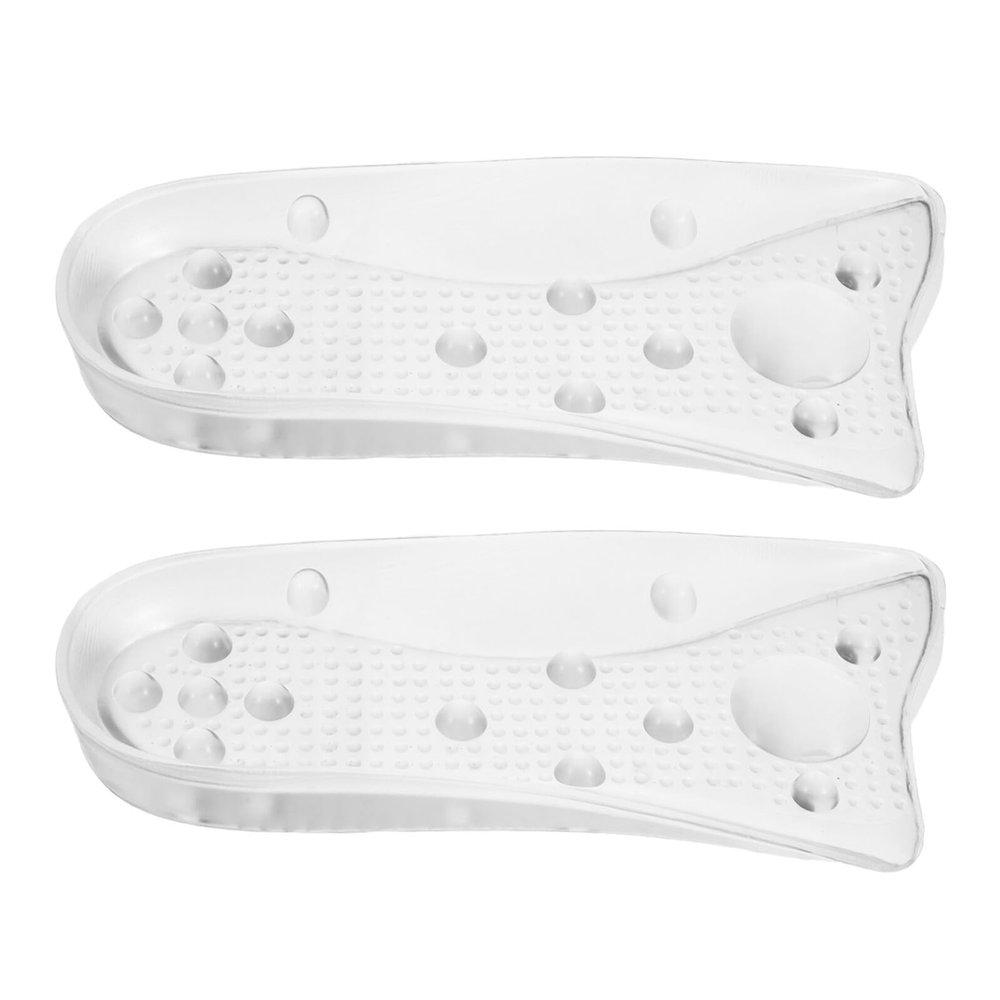 BEBEMOKO Silicone Heel Cup with Large Massage Particles Half Size Inserts 40-45 Cushion for Heels with Arch Support for Foot Comfort and Relief