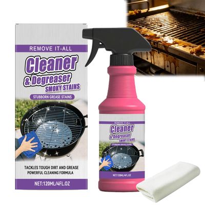 FNIUANF Fast-Acting Heavy-Duty Grill Degreaser Spray, BBQ Grill Cleaner Spray For Outdoor Grills, All Purpose Heavy Oil Cleaning Agent for Barbecue Grills, Smoky Stains, And Stubborn Grease (1pc)