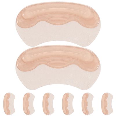 HAKIDZEL Silicone Heel Pads 4 Pairs Skin Color Anti-Blister Heel Cushions Shoe Inserts Prevent Slipping Fit for Women