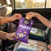 Frankies Snacks Puffs White Cheddr 4 oz Vegan Snacks Cheese Puffs Chickpea Snacks Plant Based Dairy Free Snacks Kosher Protein Pop Style Crunch with bag clips-3pack view 3