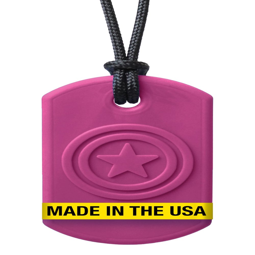 ARK Super Star, Chew Necklaces for Sensory Kids and Adults, Oral Fidget for Autism, ADHD, SPD, Anxiety, Medical-Grade Sensory Chew Necklace, Standard, Softest, Magenta