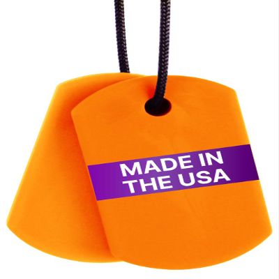 ARK Chew Tags, Chew Necklaces for Sensory Kids and Adults, Oral Fidget for Autism, ADHD, SPD, Anxiety, Medical-Grade Sensory Necklace, XXT, Very Firm, Orange