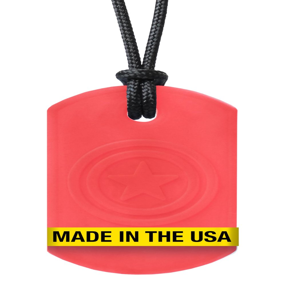 ARK Super Star, Chew Necklaces for Sensory Kids and Adults, Oral Fidget for Autism, ADHD, SPD, Anxiety, Medical-Grade Sensory Chew Necklace, XXT, Very Firm, Translucent Red