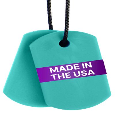 ARK Chew Tags, Chew Necklaces for Sensory Kids and Adults, Oral Fidget for Autism, ADHD, SPD, Anxiety, Medical-Grade Sensory Necklace, XT, Firm, Teal