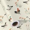 Sikiweiter Ink Painting Farm Animal Wrapping Paper Roll, 17 Inch x 16.5 Feet, Watercolor Duck and Rooster Gift Wrap with Floral Grass Design, Rustic Farmhouse Wrapping Paper for Birthday, Baby Shower, Spring Gifts(Chickens and Ducks) view 1