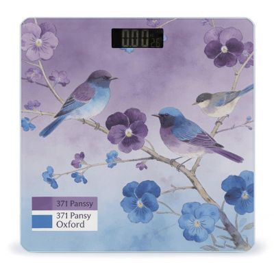 Pansy Purple Oxford Blue Branches Birds Flowers Smart Body Weight, Highly Accurate Digital Weighing Scale with Large LCD Display, Durable Weight Scale for Home Use, Measures Weight Up to 400 Lb/180kg