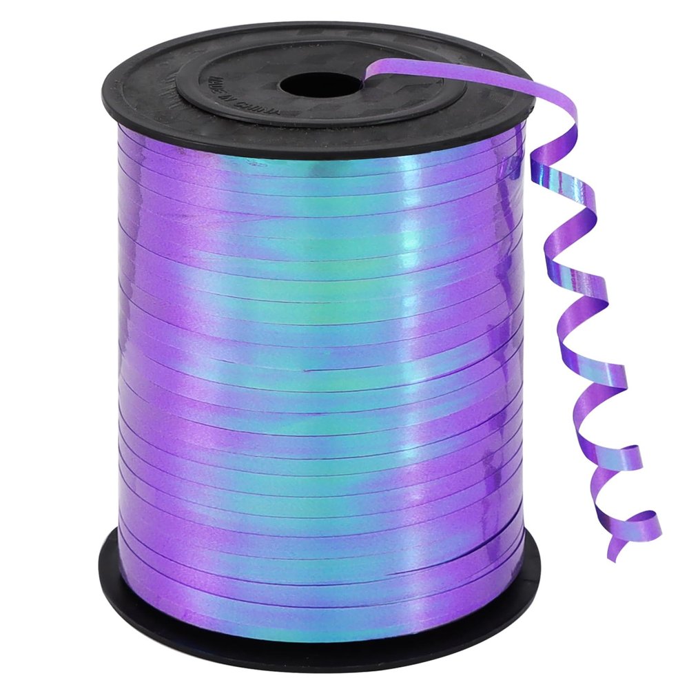 TONIFUL 500 Yards Iridescent Purple Curling Ribbon, 1/5 Inch Balloon String Ribbon for DIY Decorations,Gift Wrapping,Ribbons and Bows for Christmas New Year Birthday Gifts Graduation Supplies