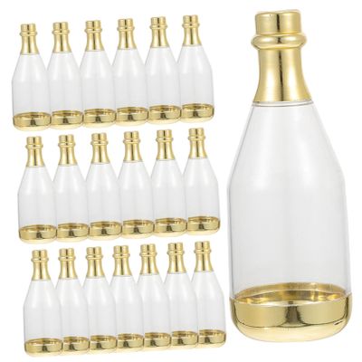 Kichvoe 20pcs Mini Sparkling Wine Bottle Candy Containers Gold Wedding Birthday Party Favor Boxes Creative Holiday Treat Packaging