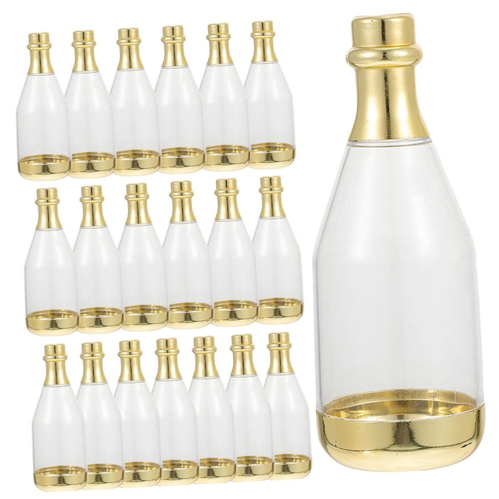 Kichvoe 20pcs Mini Sparkling Wine Bottle Candy Containers Gold Wedding Birthday Party Favor Boxes Creative Holiday Treat Packaging