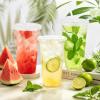 Huifany 100 Pack 24 oz Clear Plastic Iced Coffee Cups with Lids & Straws view 3