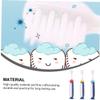 Cabilock Toothbrush 3pcs Set with Soft Bristles Cartoon Manual Tooth Brush for Ages 3-12, Gentle Cleaning Dental Care for Teeth, Colorful Blue Yellow Red Brushes Random Color view 3