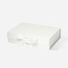 Geoto 9.25"6.69"2.36" A5 Shallow Size Luxury Rigid Foldable Magnetic Closure Collapsible Gift Packaging Boxes (Off White with Ribbon) view 1