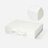 Geoto 9.25"6.69"2.36" A5 Shallow Size Luxury Rigid Foldable Magnetic Closure Collapsible Gift Packaging Boxes (Off White with Ribbon) view 3
