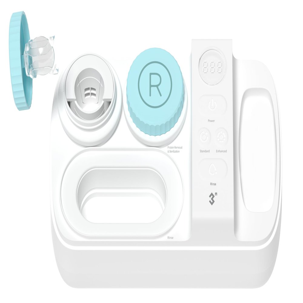 ReO2 Scleral Contact Lens Cleaner Machine, Electrophoresis Tech Removes 95% Protein, Achieves 99.999% Surface Cleanliness, Professional Deep Clean for Scleral Lenses