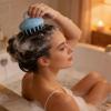 Silicone Hair Brush - Scalp Massager Tool, Standard Size Scrubber with Soft Bristle Feature, Flexible Material Head Cleaner for Shower Use, Manual Massage Brush with Easy Grip Handle for Spa Routine view 3