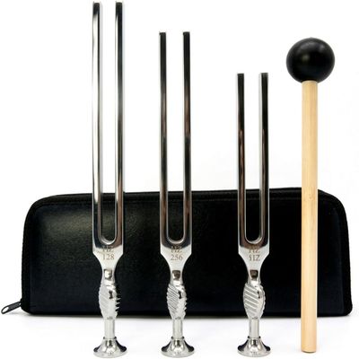Gardiner Brown Tuning Forks Set for Healing, Medical Grade, Stainless Steel Tuning Forks, 128hz 256hz & 512hz, Sound Healing, Vibration Therapy, Set of 3