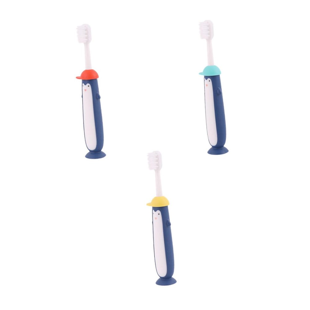 JOYOFREELY 3pcs Toothbrush Set Soft Bristle Manual Cartoon Tooth Brushes for Boys and Ages 3-12, Colorful Oral Care Dental Cleaning Tools and Use Random Color