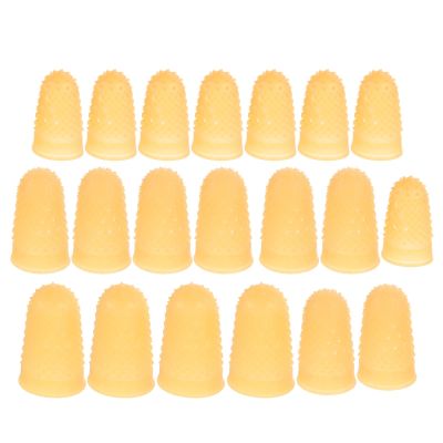 SECFOU 20pcs Skin Color Rubber Finger Cots Electrostatic-Resistant Durable Finger Sleeves with Non-Slip Grip for Sewing and Industrial Hand Protection