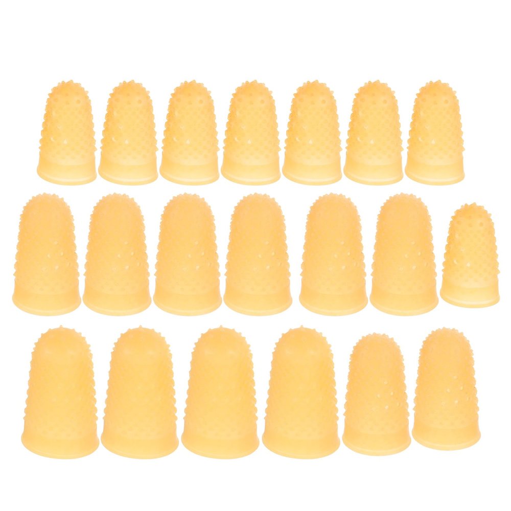 SECFOU 20pcs Skin Color Rubber Finger Cots Electrostatic-Resistant Durable Finger Sleeves with Non-Slip Grip for Sewing and Industrial Hand Protection