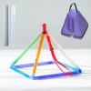 GFAZXDS Rainbow Crystal Singing Pyramid for Sound Healing Meditation Prayer Healing Musical Instrument,with Two Types Crystal Singing Bowl Striker,11 inch+Bag view 1