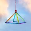 GFAZXDS Rainbow Crystal Singing Pyramid for Sound Healing Meditation Prayer Healing Musical Instrument,with Two Types Crystal Singing Bowl Striker,11 inch+Bag view 2