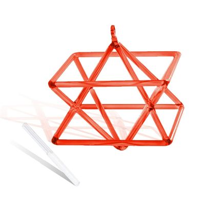 GFAZXDS Orange-red Transparent Hexagonal Crystal Quartz Pyramid, 5-14 inches, Mokaba, Merkaba, Sound Therapy Meditation, Yoga Meditation, Stress Reduction, Corner Frame Percussion Instrument.,7 Inch