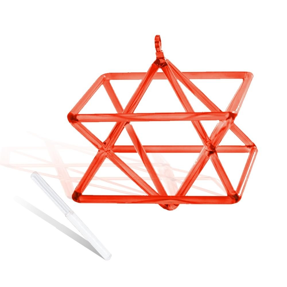 GFAZXDS Orange-red Transparent Hexagonal Crystal Quartz Pyramid, 5-14 inches, Mokaba, Merkaba, Sound Therapy Meditation, Yoga Meditation, Stress Reduction, Corner Frame Percussion Instrument.,7 Inch