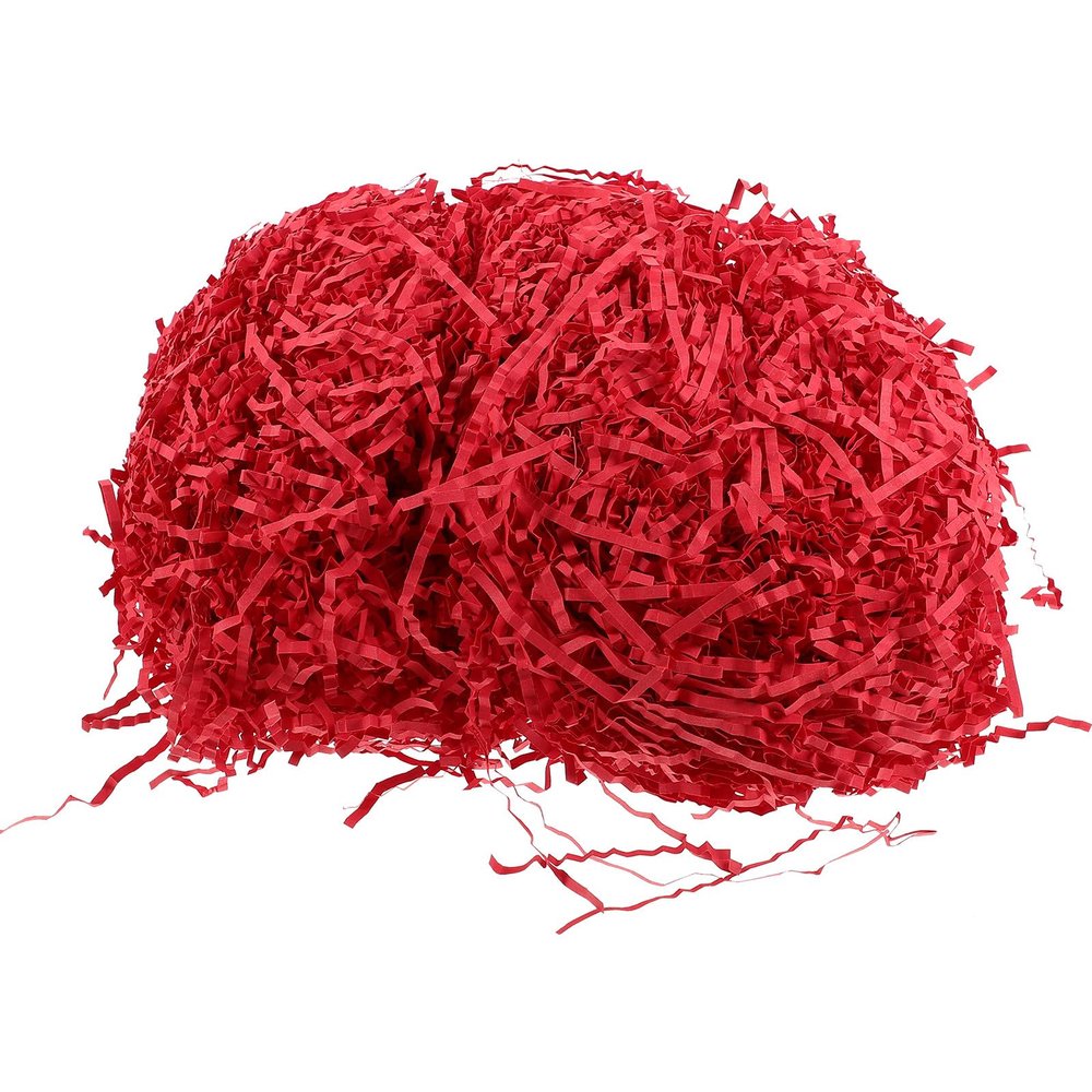Cabilock Red Crinkle Cut Shredded Paper Filler 200g Basket and Box Packing Material for Wrapping, Packaging, and Decorative Basket Supplies
