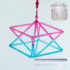 GFAZXDS Chakra Optically Clear Pink and Blue Bicolor Quartz Crystal Singing Pyramid Merkaba Best Gift for Sound Healing Meditation Prayer,5 in+Bag view 1
