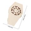 TIDTALEO Halloween Wooden Coffin Candy Box with Lid, Decorative Party Treats Container, Creative Hexagonal DIY Box with Spider Web Design for Halloween Party Supplies view 2