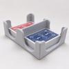 XJPONGC 4 Deck Canasta Playing Card Tray 2 Decks on Each Side Sorting Tray Organizes Plastic for Games Accessories No Swivel Base(Marble White) view 3