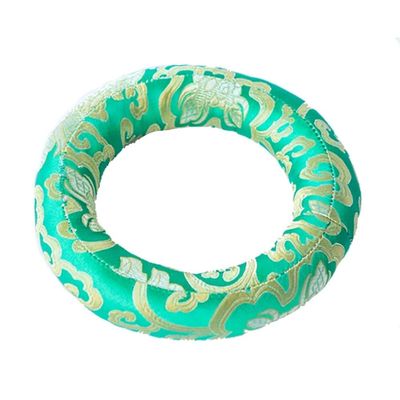 GFAZXDS Singing Bowl Cushion Silk Brocade Ring Cushion Pillow,Used for Crystal/Tibetan Singing Bowls,Singing Bowls Cushion,O-Ring,Buddhist Sound Bowl Pad,Green-f-14 inch 1 pc
