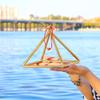 GFAZXDS Gold Plated Opaque Premium Crystal Quartz Pyramid 3-12 Inch Mokaba Merkaba Sound Therapy Meditation Yoga Meditation Stress Relief Corner Frame Percussion Instruments Incl,7 Inch view 4