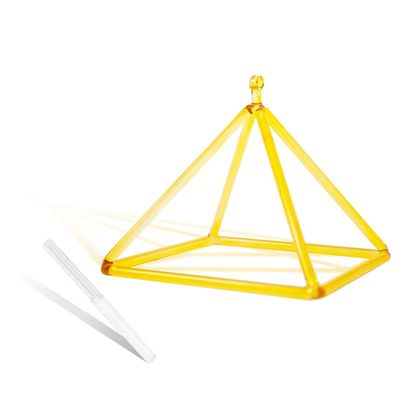 GFAZXDS Yellow Clear Crystal Quartz Pyramid 5-12 Inch Mokaba Merkaba Sound Therapy Meditation Yoga Meditation Stress Relief Corner Rack Percussion Instruments Including Crystal P,6 Inch