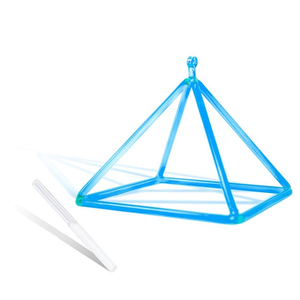 GFAZXDS Blue Clear Crystal Quartz Pyramid 5-12 Inch Mokaba Merkaba Sound Therapy Meditation Yoga Meditation Stress Relief Corner Rack Percussion Instruments Including Crystal Per,11 Inch