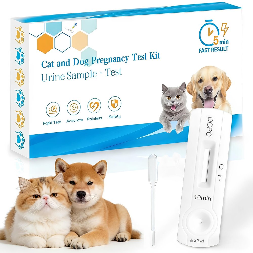 At-Home Dog & Cat Pregnancy Test Kit - Urine Detection for Early Pregnancy Confirmation, Fast 5-10-Min Results, 98.8% Accurate, Non-Invasive & Stress-Free