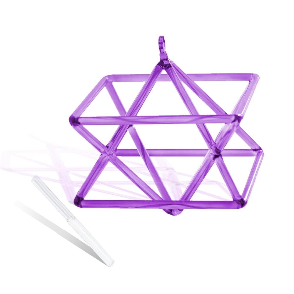 GFAZXDS Purple Transparent Hexagram Crystal Quartz Pyramid 5-10 Inch Mokaba Merkaba Sound Therapy Meditation Yoga Meditation Stress Relief Corner Frame Percussion Instruments Inc,9 Inch