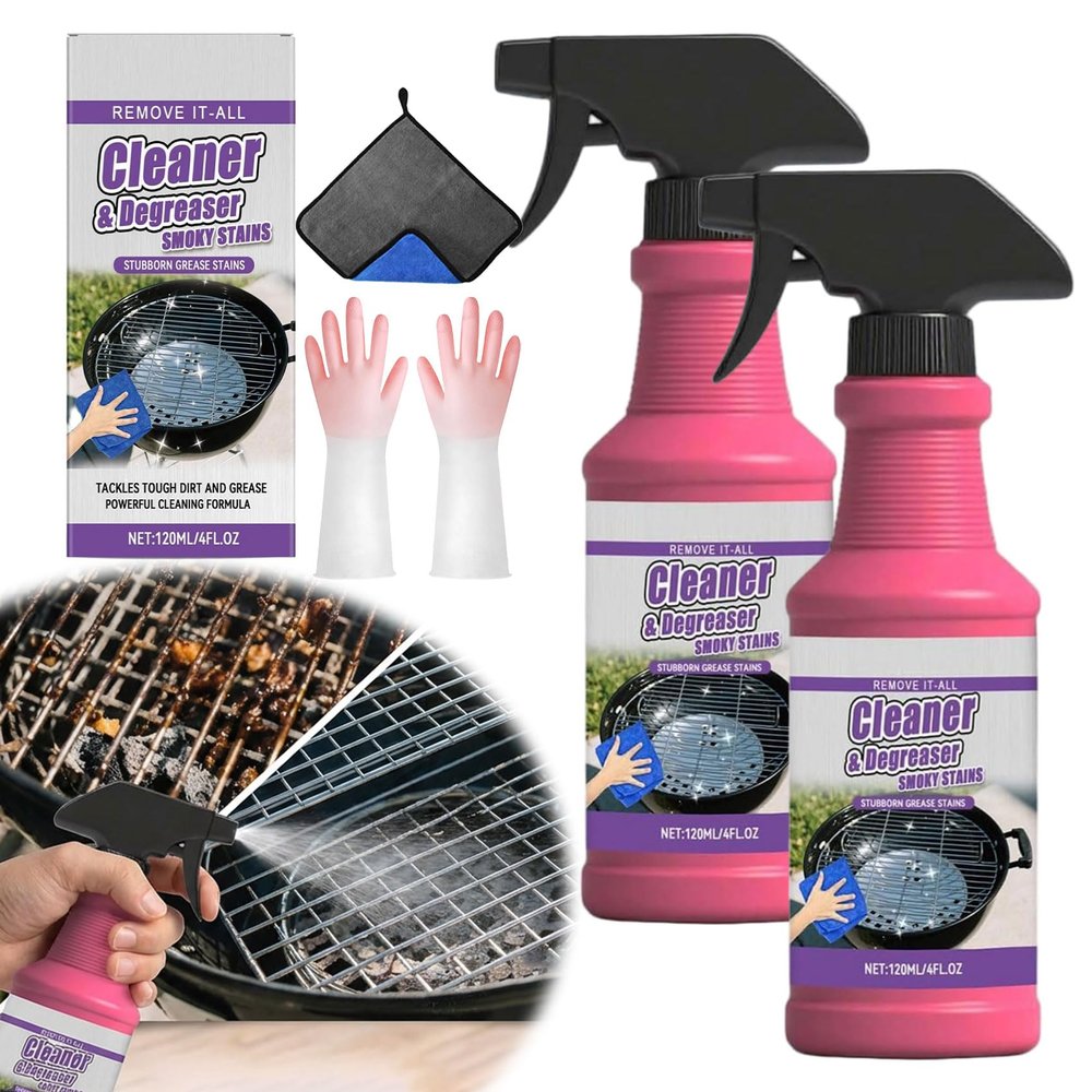 Fast-Acting Heavy-Duty Grill Degreaser Spray, Bbq Grill Cleaner,Grill Cleaner For Outdoor Grills, All Purpose Heavy Duty Cleaner for Burnt Food & Grease